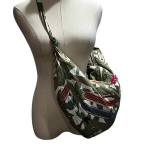 Reyn Spooner Hawaiian Rayon Green Palm Trees‎ Multicolor Surfboards Hobo Bag